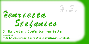 henrietta stefanics business card